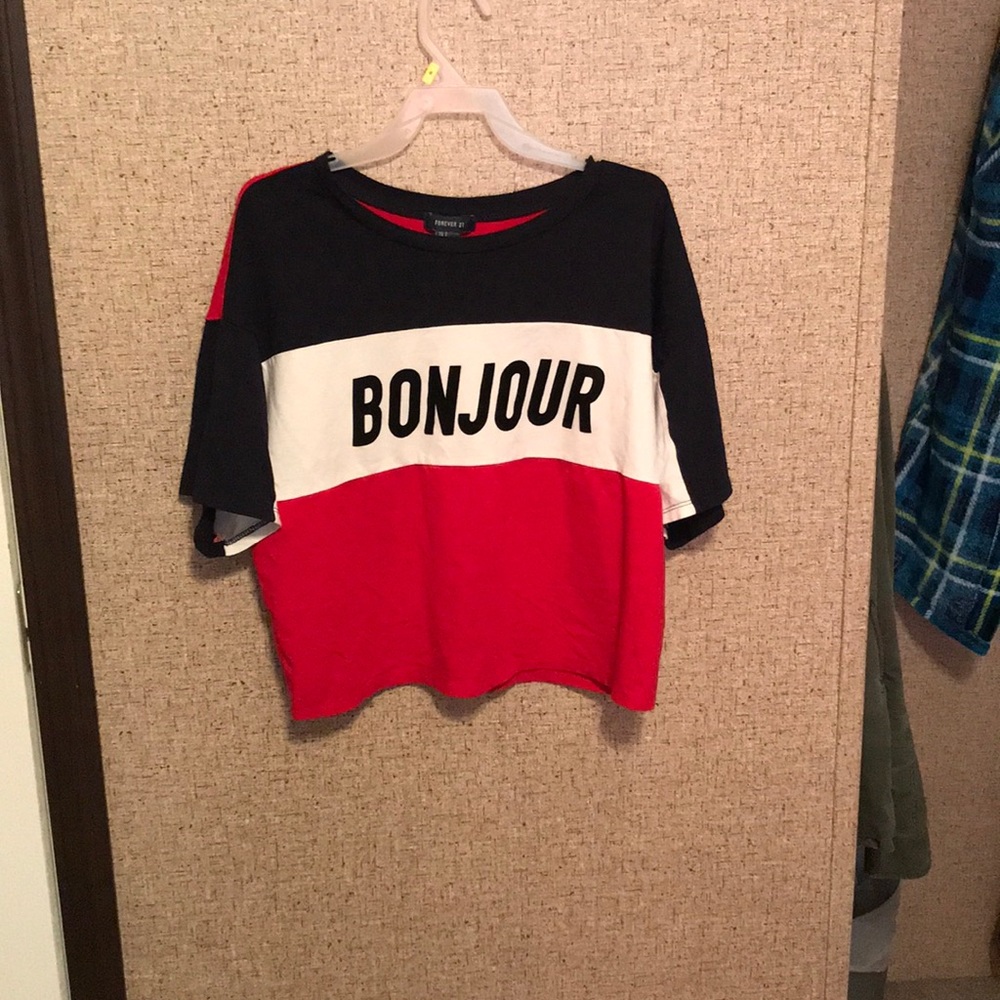 Bonjour cropped tee